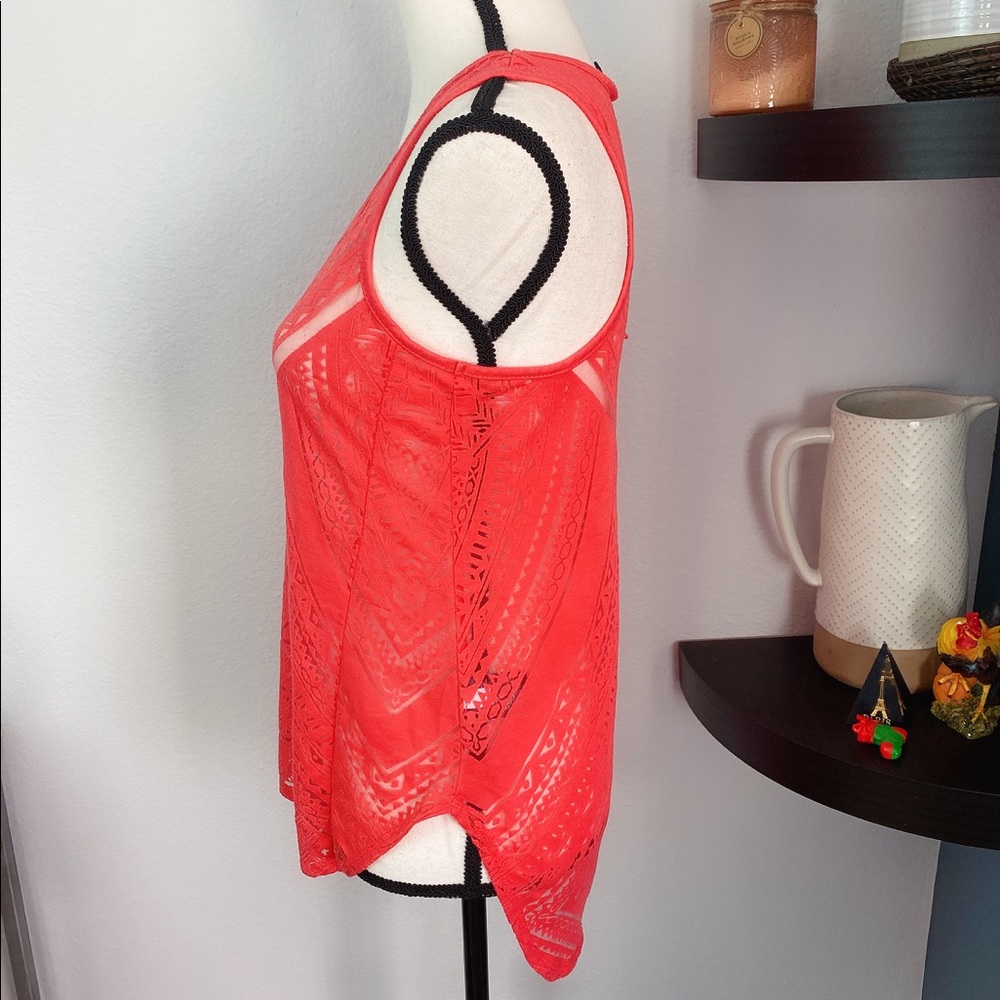 Mossimo Pink Seethrough Patterned Top - image 2